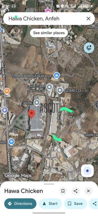 Prime location industrial land for sale in Anfeh 