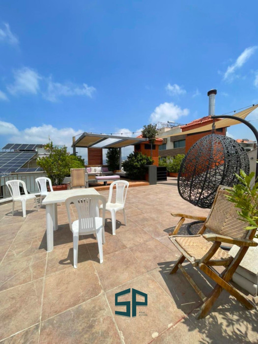 100m furnished rooftop for rent in ain aar