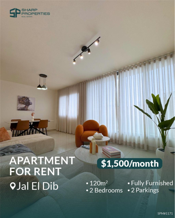 Fully Furnished 2 bedrooms for rent in Jal El Dib